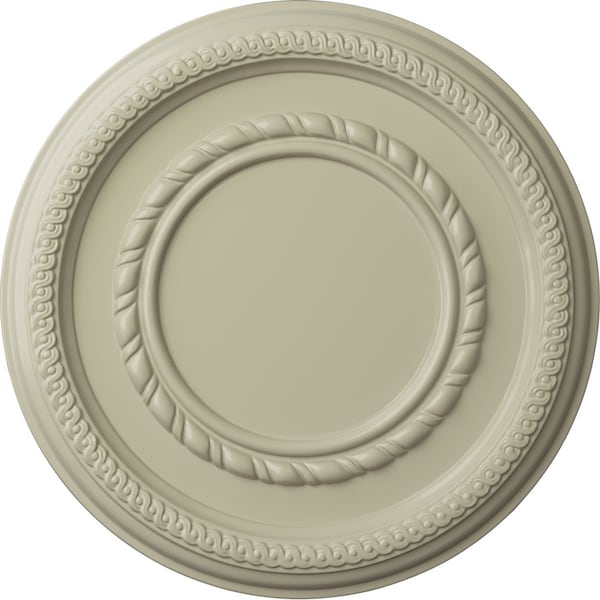Ekena Millwork Federal Roped Small Ceiling Medallion (Fits Canopies up to 6"), 12 5/8"OD x 1 1/8"P, Clear Yellow CM12FECYF - main